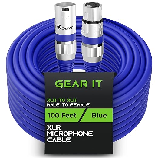 GEARit XLR Male to Female Microphone Cable 3-Pin Balanced Shielded Mixer by GEARit