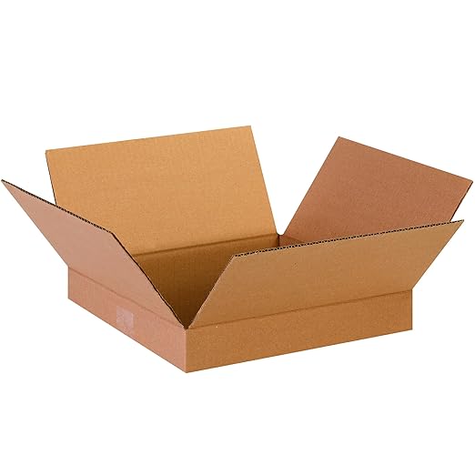 TAPE LOGIC 13 x 13 x 2 Corrugated Cardboard Boxes, Flat 13"L x 13"W x 2"H by TapeLogic
