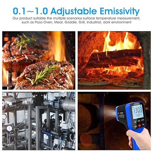 AIOMEST High Temp Thermometer Gun -58℉~2912℉, Pyrometer D:S=30:1 Dual Laser - Image 7