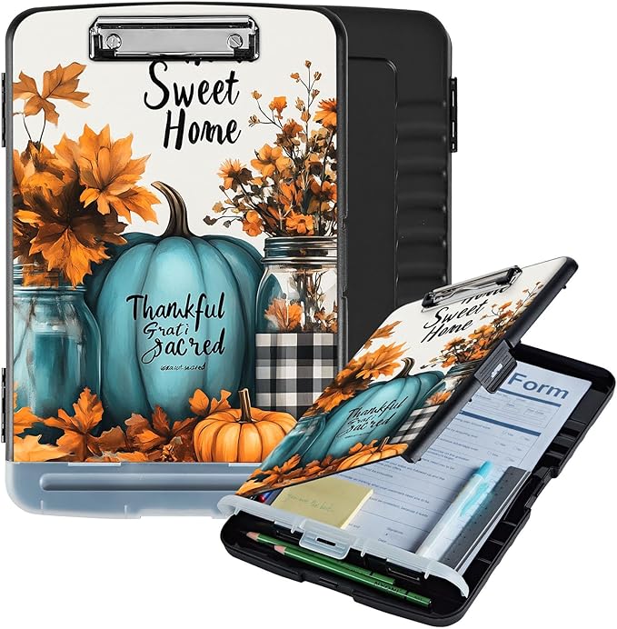 Clipboard with Storage Box & Pen Holder, Heavy Duty Clip Boards 8.5x11 by Unknown