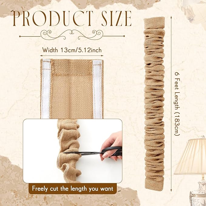 2 Pack 6 ft Fabric Cord Cover Chandelier Chain Sleeve Natural Jute - Image 2