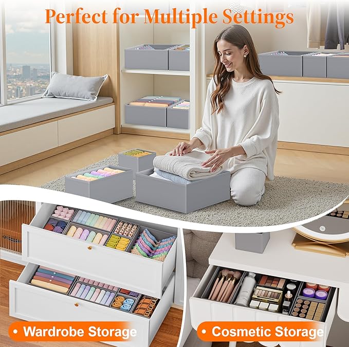 Drawer Organizer Clothes, 16 Pack Drawer Organizers and Underwear Organizer - Image 7