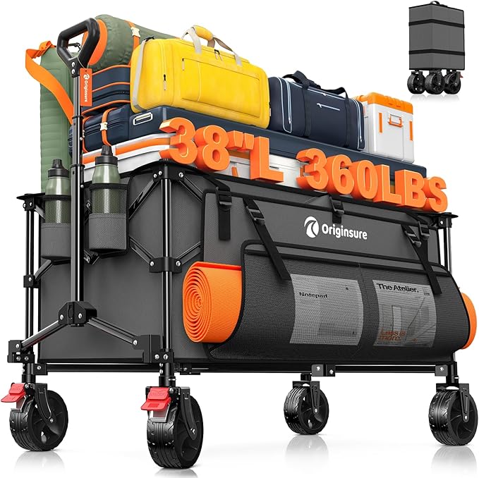 220L Collapsible Wagon Cart Foldable, Utility Carts by Unknown