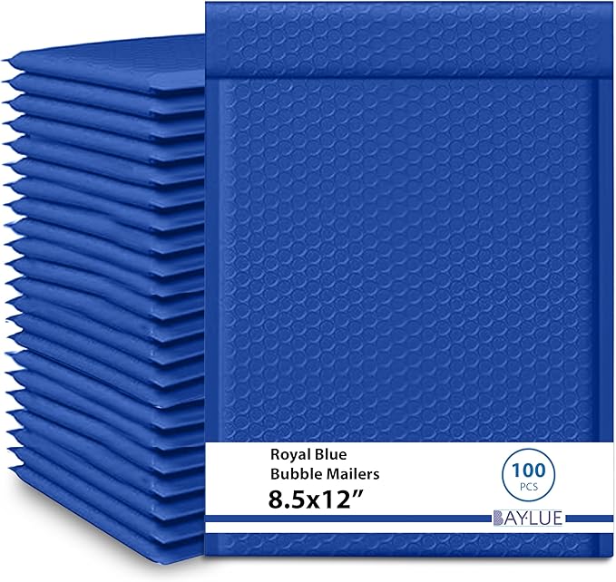 Royal Blue 8.5x12 Inch Poly Bubble Mailers #2 | Self Seal Large Padded by BAYLUE