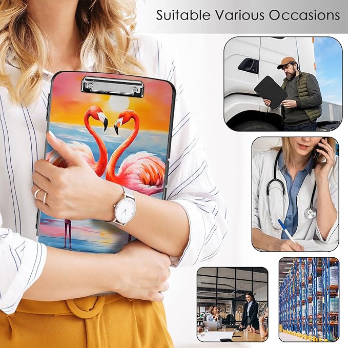 Clipboard with Storage, Office Supplies Nursing Clipboards Folder with Pen - Image 4