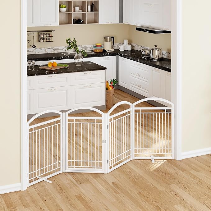 Folding No-Assembly Metal Freestanding Dog Gate - Image 5