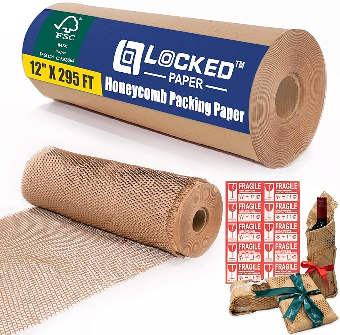Honeycomb Packing Paper Roll 12" x 295 FT by LockedAir