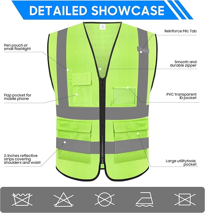Reflective Safety Vest for Men Women - Image 2