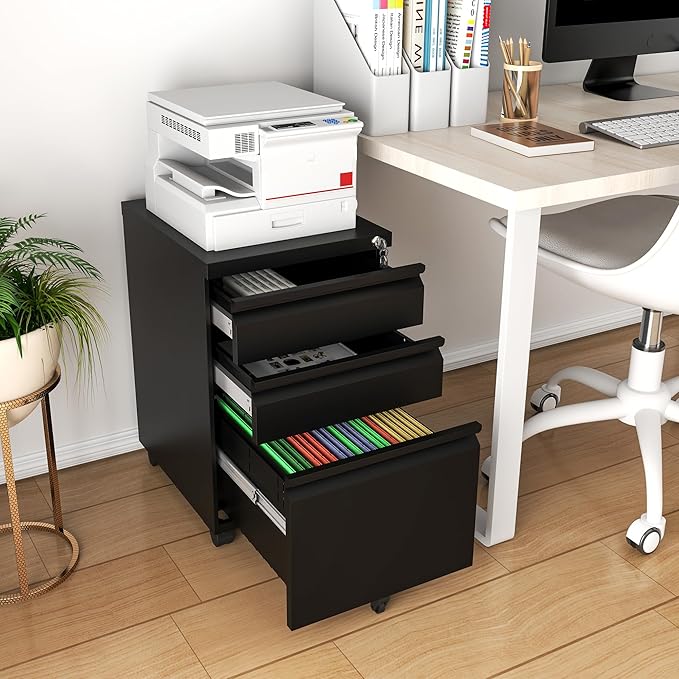 3-Drawer Mobile File Cabinet - Image 2