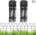 2 Rolls Black Garden Fence Border, 14 in x 40 ft Metal Folding Fence Wire Roll by PROWORX