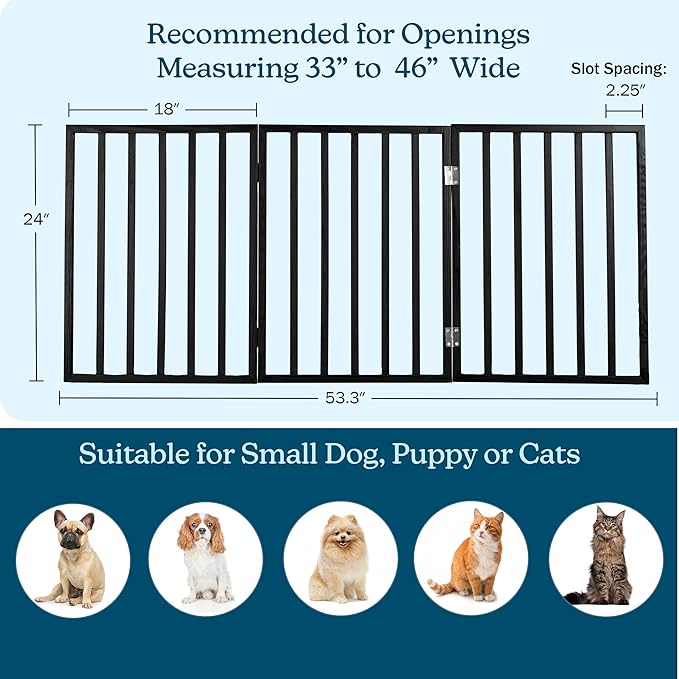 Pet Gate - 3-Panel Indoor Foldable Dog Fence - Image 2