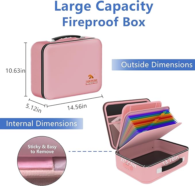 TIGERKING Fireproof Document Box Hard Case - Image 2