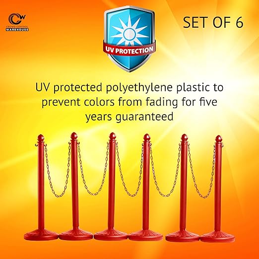 Montour Line Plastic Stanchion Red 2.5 Inch Diameter - Image 2