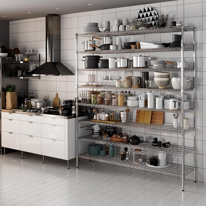 18" Deep x 72" Wide x 86" Height Wire Shelving Kit | 8-Tier | NSF Commercial - Image 6