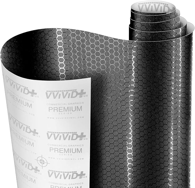 VViViD+ Honeycomb Matte Black Medium Pattern Car Wrap Vinyl by VVIVIDVINYLS