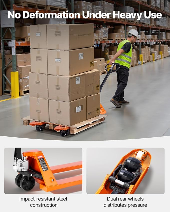 VEVOR Pallet Jack, 6600 lbs Load Capacity, Manual Pallet Truck - Image 6