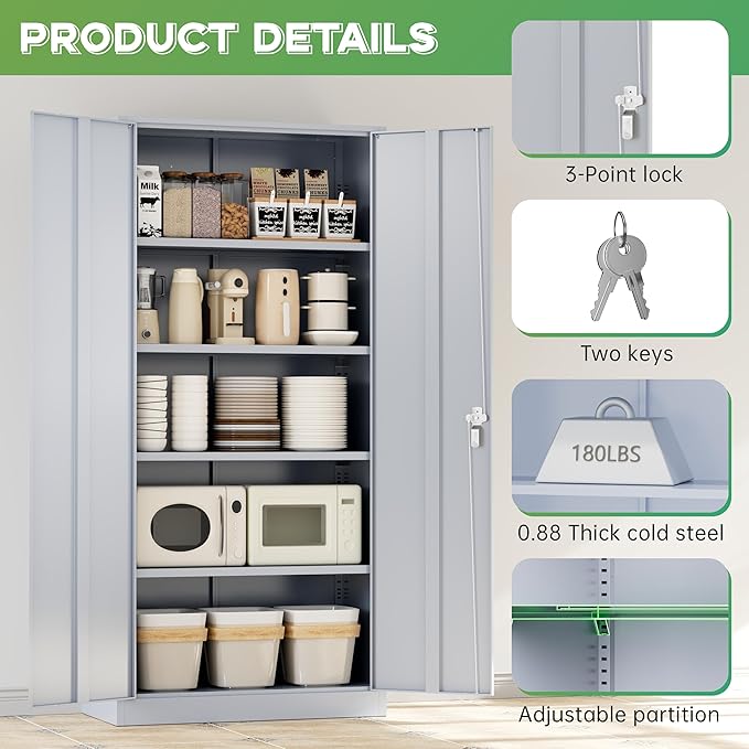 INTERGREAT Metal Storage Cabinet, Locking Tool Cabinets - Image 6