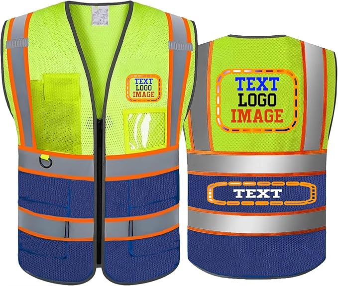 Personalized High Visibility Reflective Safety Vest Custom Your Text Protective by DOBYYUNZHEN