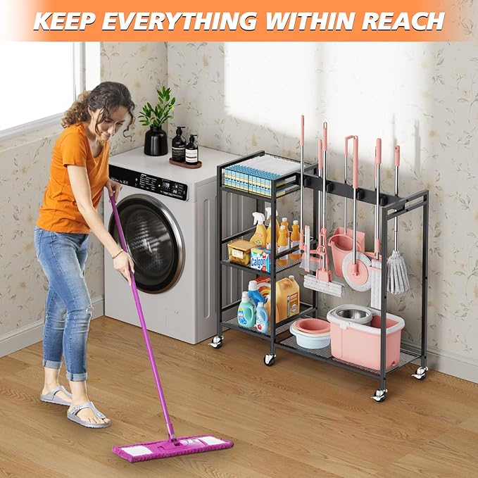 Broom and Mop Holder, MUNNAR Broom Storage Holder - Image 7