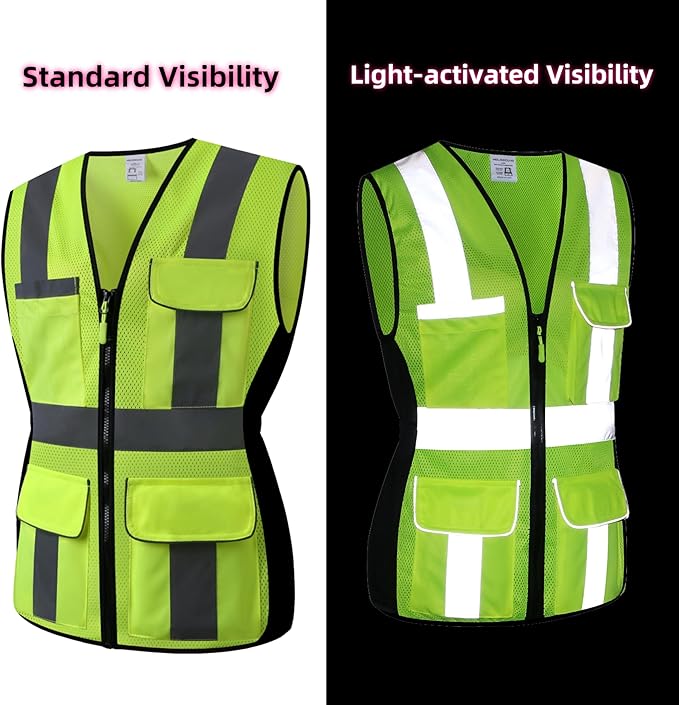 Safety Vest for women, Hi vis Reflective Lady Work vest - Image 3