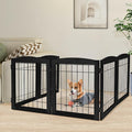 LZRS 6-Panel Extra Wide Wooden Freestanding Dog Gate: Foldable Solid Wood and by LZRSPET