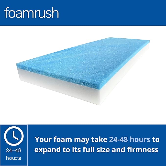 FoamRush 4" x 24" x 72" Gel Memory Foam Bench Cushion Replacement Medium Firm - Image 2