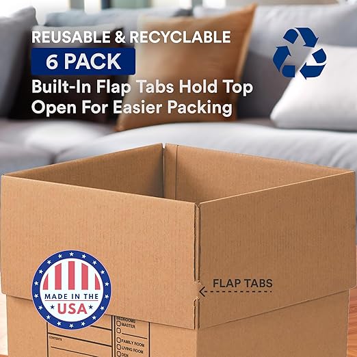 BOX USA Moving Boxes Large Heavy Duty 18x18x24 Corrugated Cardboard Box - Image 3