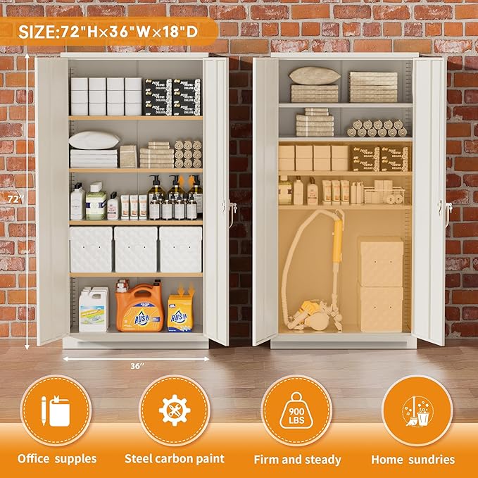 Greenvelly Steel SnapIt Storage Cabinet 72" Locking Metal Storage Cabinet - Image 5