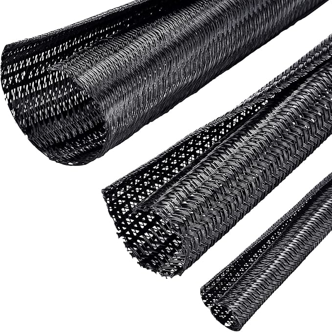 Boao 3 Pieces Cord Protector Wire Loom Tubing Cable Sleeve Split Sleeving by Boao