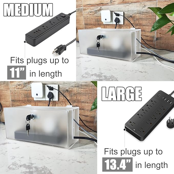 Cable Management Box with Lock, Cable Organizer Box & Power Strip Cover - Image 5