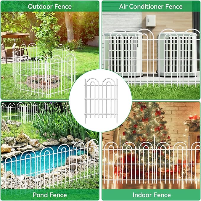 15 Panels Decorative Garden Fence, 32 in X 30 ft No Dig Dog Fence Outdoor - Image 7
