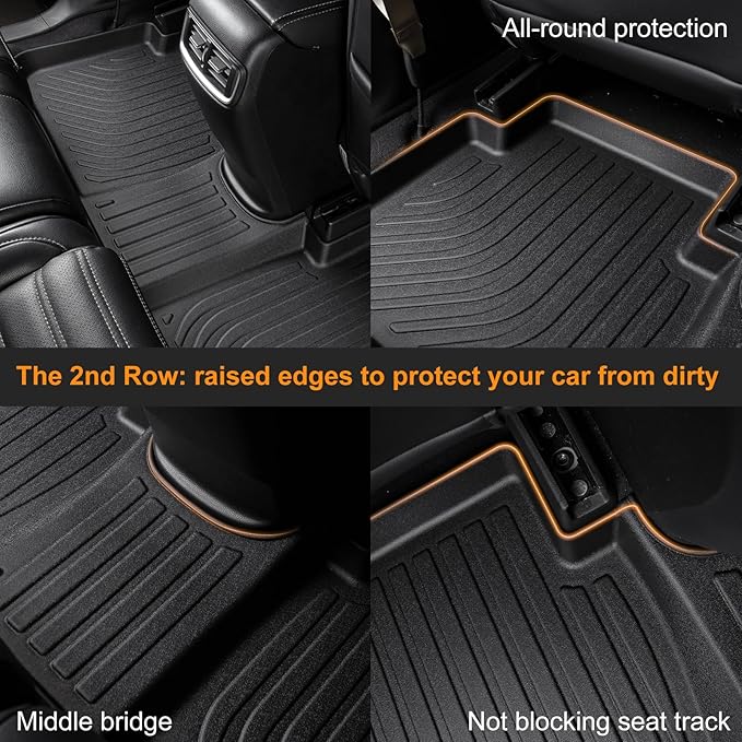 Binmotor-Floor Mats for Toyota 4Runner 1996-2002, 1st+2nd Row, TPE Rubber - Image 5