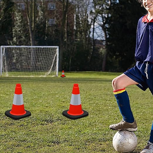 OrangeStar 12" Traffic Cones 4-Pack, Parking Lots, Construction | Indoor & - Image 3