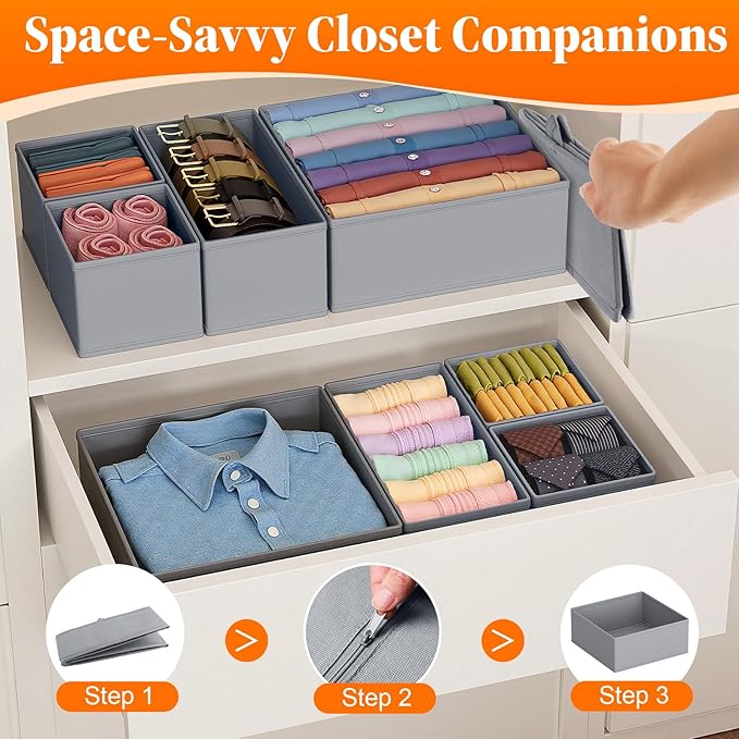 Drawer Organizer Clothes, 16 Pack Drawer Organizers and Underwear Organizer - Image 4