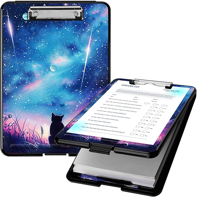 Clipboard with Storage, High Capacity Plastic Storage Clipboard with Pen Holder by Qindaiwen