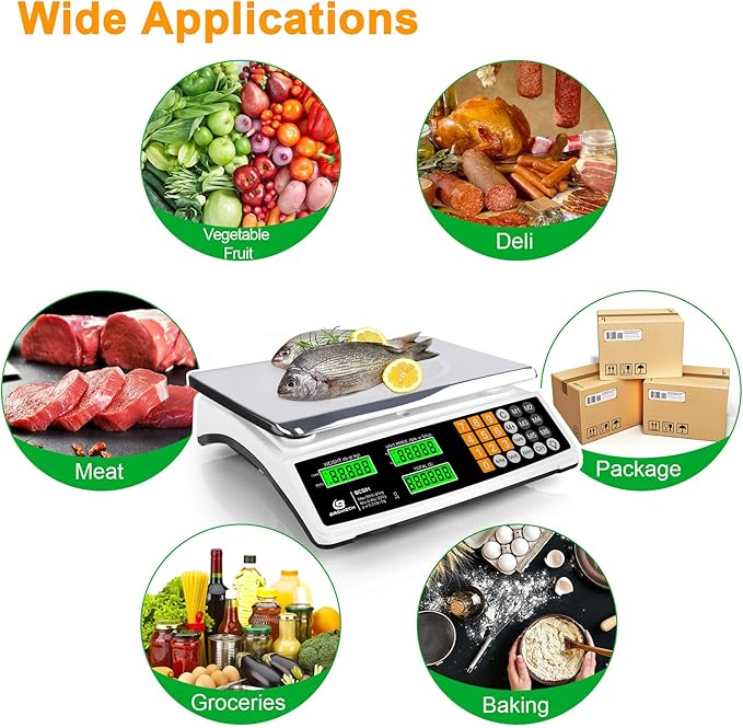 Price Computing Scale 88lb/40kg Commercial Food Scale - Image 6