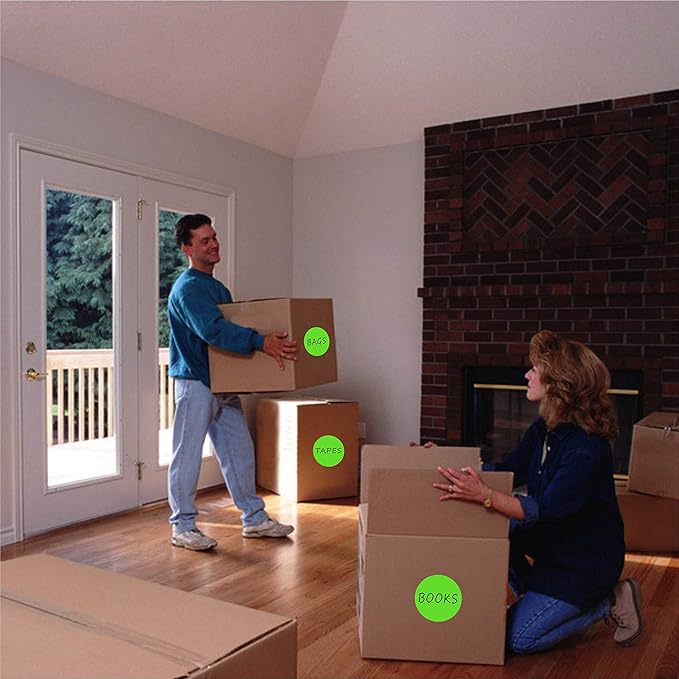 PARLAIM 3 Inch Round Color-Code Dot Stickers, Light Green - Image 5