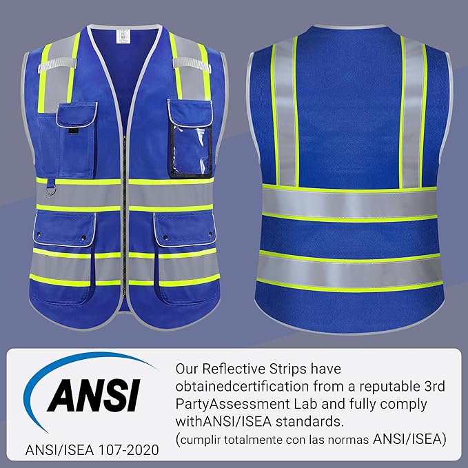 Reflective Safety Vest for Men Women, High Visibility Safety Vest - Image 7