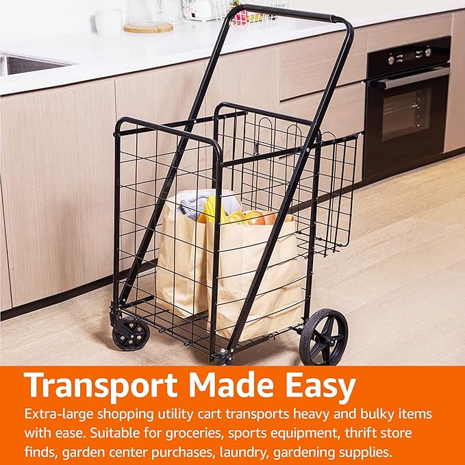 Amazon Basics Foldable Shopping Utility Cart - Image 6