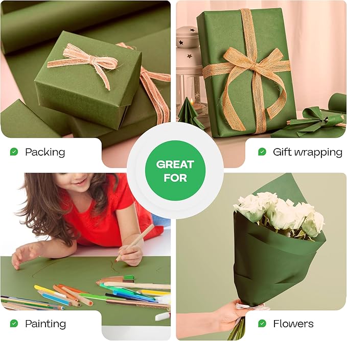 Green Kraft Paper Roll 18" x 2160" - Image 6