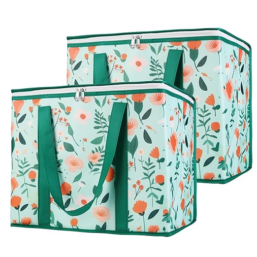 Bodaon 2-Pack Insulated Reusable Grocery Shopping Bags, X-Large Picnic Cooler by Bodaon