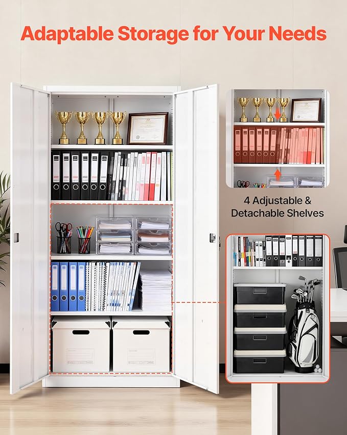 VEVOR Metal Storage Cabinet, Lockable Steel Garage Cabinet - Image 5