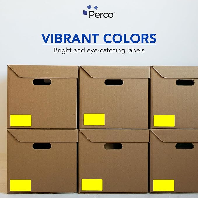 Perco Fluorescent Yellow 3x5 Inch Perforated Sticker Labels — 150 Stickers/Roll - Image 7