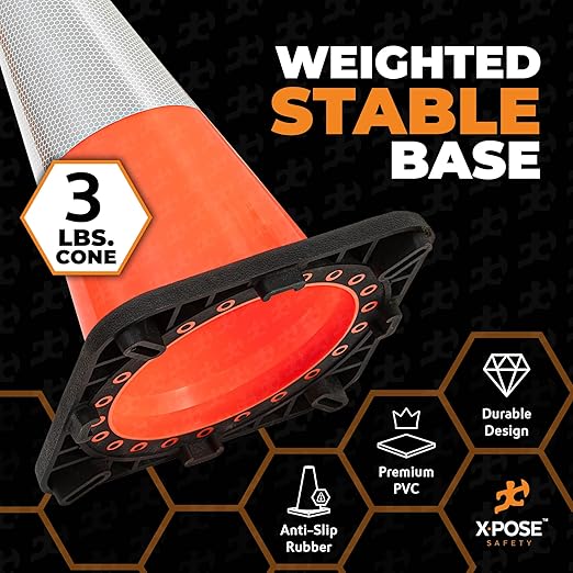 Xpose Safety 18 Inch Orange Traffic Cones - Image 4