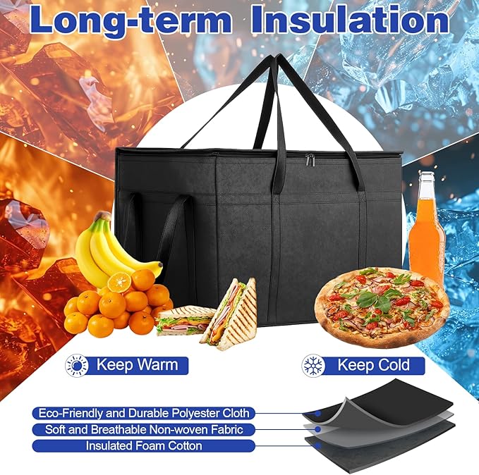 3 Pack Large Insulated Food Delivery Bag - Image 3