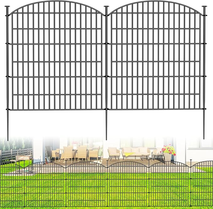 Decorative Garden Fence, 5 Panels - 32 in x 11.8 ft No Dig Dog Fence Outdoor - Image 8