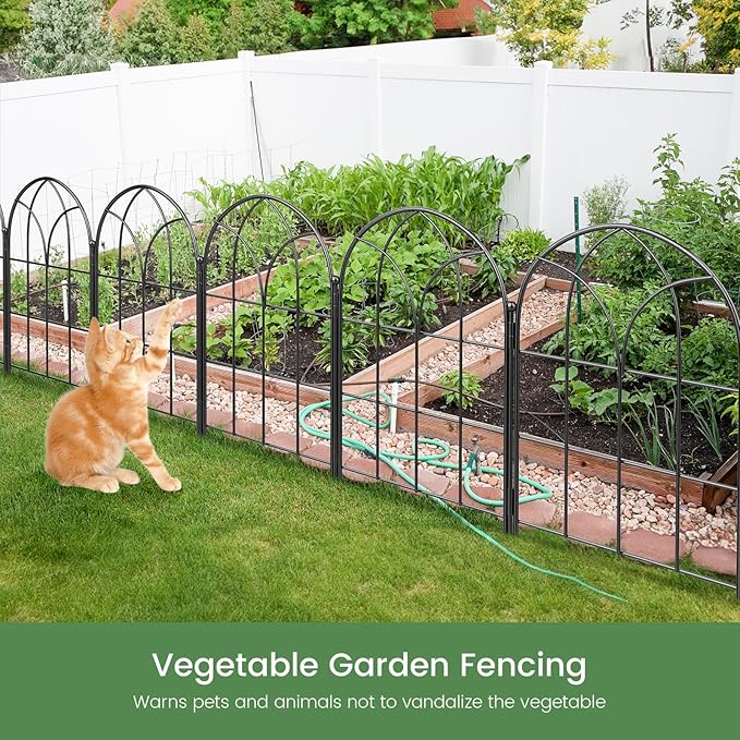 Garden Fences Animal Barrier, 12.55"*16.48" Black Garden Border Fencing - Image 6