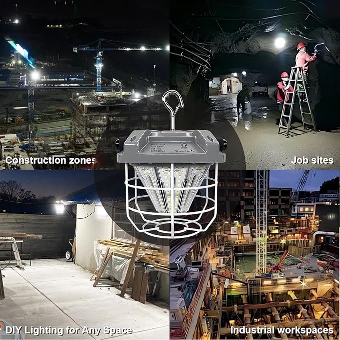 LED Temporary Work Light 100W, 15000 Lumen Construction Light, 5000K Daylight - Image 6