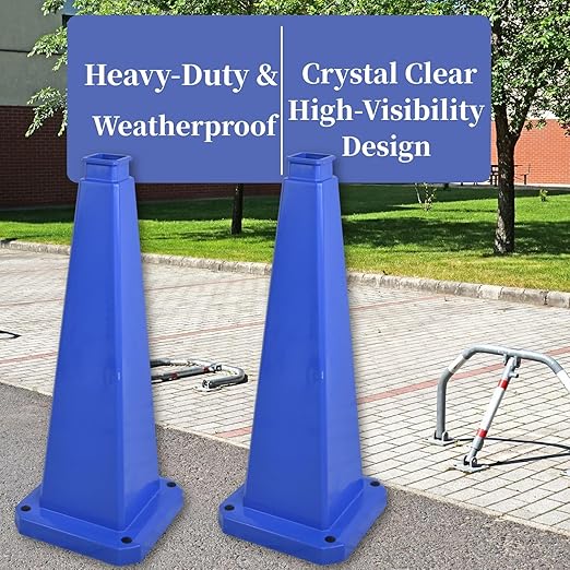 BESEA 6 Pack 28" Bright Blue Traffic Safety Cones - Image 4