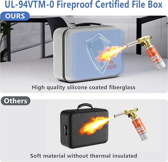 TIGERKING Fireproof Document Box Hard Shell, Fire Proof File Box - Image 3
